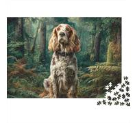 Cute Pet Dog 1000 Pieces Jigsaw Puzzles Engaging Home Decoration Cocker Spaniel in Forest Jigsaw Puzzle Beautiful Decoration for Adults And Kids 70x50cm/1000pcs