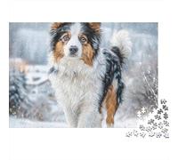 Cute Pet Dog 1000Pc Jigsaw Puzzle Snowy Landscape Stance- Educational & Challenging Game for Adults38x26cm/1000pcs