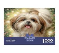 Cute Pet Dog Adult Jigsaw Puzzle: Shih Tzu with Tongue Out Educational Game Decompression for Adults Teens & Home Decor 52x38cm/1000pcs