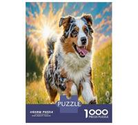 Cute Pet Dog Adult Jigsaws Dog on Wooden Boardwalk Jigsaw Puzzle Educational Game Decompression Great Gift Idea 52x38cm/1000pcs