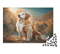 Cute Pet Dog Adult Jigsaws Puzzle 1000 Piece: Golden Retriever in Sun Fun And Challenging, Wall Decoration 70x50cm/1000pcs