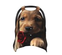 Cute Pet Dog Baby Car Seat Canopy Cover, Multi Use Breathable Nursing Breastfeeding Covers for Mom Soft Stroller Sun Shade Newborn Shower Gift