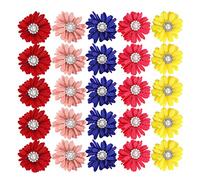 Cute Pet Dog Cat Hair Bows Flowers with Rubber Bands, 25Pcs Assorted Colour Grooming Accessories for Small Animals, Polyester Floral Headwear for Daily Wear and Special Occasions