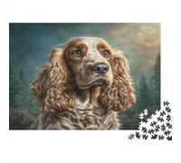 Cute Pet Dog Challenging 1000Pc Jigsaw Puzzle for Adults & Kids | Family Game Cocker Spaniel with Long Ears Educational 52x38cm/1000pcs