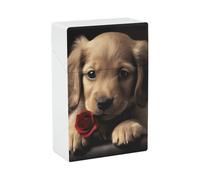 Cute Pet Dog Cigarette Case for Regular King Size 85mm 20 Capacity Push to Open Hard Shell Cigarette Box Portable & Waterproof Cigarettes Case for Men Women Pocket Cigarettes Holder, Cig Accessories