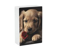 Cute Pet Dog Cigarette Case, Plastic Waterproof Shockproof, Airtight Push Open Cigarette Box, Capacity King Size Cigarette Holder, Portable Cigarette Container for Outdoor Travel Camping Office