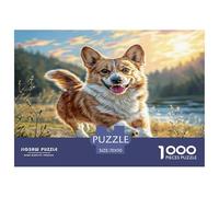 Cute Pet Dog Colourful Corgi in Golden Field 1000 Pieces Jigsaw Puzzles for Adults Fun Activity for Rainy Days 70x50cm/1000pcs