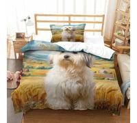 Cute Pet Dog Duvet Cover Set And Quilt Cover with Soft Easy Care with Pillowcases And Hotel Quality for Children And for Boys Girls Kids Youth Teens Made with Soft Premium Brushed Microfiber Single(1