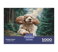 Cute Pet Dog Jigsaw Puzzle Adult Jigsaws Recycled Paper for Aduls 1000 Piece Puzzle Fun Cockapoo in Forestand Challenging Family Game Educational Game Challenge 52x38cm/1000pcs