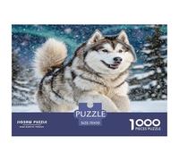 Cute Pet Dog Jigsaw Puzzle Puzzle for Adults Recycled Paper for Aduls 1000 Piece Puzzle Fun And Husky in Snow Challenging Family Game 70x50cm/1000pcs