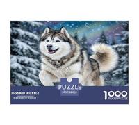 Cute Pet Dog Jigsaw Puzzle Puzzle for Adults Recycled Paper for Aduls 1000 Piece Puzzle Fun And Husky in Snow Challenging Family Game 38x26cm/1000pcs
