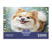 Cute Pet Dog Jigsaw Puzzle Puzzle for Adults Recycled Paper for Aduls 1000 Piece Puzzle Fun Pomeranian Portrait And Challenging Family Game Impossible Hard Difficult Challenging 70x50cm/1000pcs