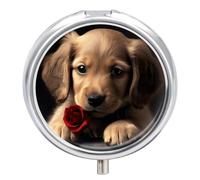 Cute Pet Dog Pill Box, 3 Compartment Small Pill Case Waterproof Travel Pill Organizer for Pocket Or Purse Portable Mini Medicine Tablet Vitamin Holder Pill Case