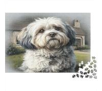 Cute Pet Dog Premium Paper Schnauzer by Red Barn in Rural Farm Setting DIY Jigsaw Puzzle Mind Stimulating Stocking Filler 38x26cm/1000pcs