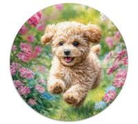 Cute Pet Dog Puzzle 1000 Piece Jigsaw Round Jigsaws Adults Kids Puzzles Impossible Challenging Games Presents Creative Geometric Challenging And Brainteasing 1000pcs (67.5x67.5cm)