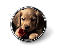Cute Pet Dog Round Badge Cute Brooch Hats Jackets Decor Personalized Lapel Pin Clothing Jewelry Accessories for Wedding Party Gift