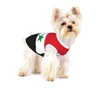 Cute Pet Dog Shirts, Cotton Tank Vest for Flag of The Syrian Arab Republic Print Dogs, Sleeveless Puppy Clothes, for Small Chihuahua X-L