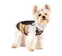 Cute Pet Dog Shirts, Cotton Tank Vest for North American Bison Herd Print Dogs, Sleeveless Puppy Clothes, for Large Chihuahua X-L