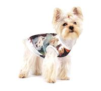 Cute Pet Dog Shirts, Cotton Tank Vest for Wolves and Reindeer Print Dogs, Sleeveless Puppy Clothes, for Medium Chihuahua X-L