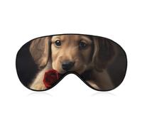 Cute Pet Dog Sleep Mask for Women Men Side Sleeper Eye Cover with Adjustable Strap Soft Breathable Blackout Mask Slip-Free Deep Sleeping Travel Essentials