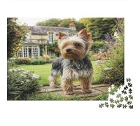 Cute Pet Dog Thick Paper Terrier in Garden with Mansion Jigsaw Puzzle Bundle for Seniors Brain Training Secret Santa Gift 52x38cm/1000pcs
