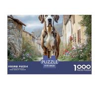Cute Pet Dog1000 Piece Puzzle Puzzle Games Great Dane A Challenging Puzzle for The Whole Family 38x26cm/1000pcs
