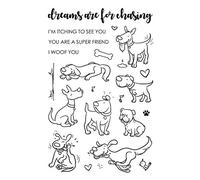 Cute Pet Dogs I woof You Super Friend Patterns Birthday Wishes Thank you Friend Greetings Clear Stamp Metal Cutting Dies For Card Making DIY Embossing Stencil Scrapbooking Paper Handmade Crafts
