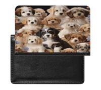 Cute Pet Dogs Passport Holder PU Leather Passport Wallet Cute Passport Cover Case Portable Credit Card Organizer Beautiful Travel Document Organizer for Women Men
