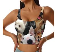 Cute Pet Dogs Women'S Sports Vest Running Yoga Dance Workout U-Shaped Back Removable Padding