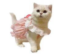 Cute Pet Dress Anti Shedding Puppy Clothes Spring Autumn Small Cats Dogs Costume for Indoor Outdoor Wear Stylish Polyester Fabric Pink (S)