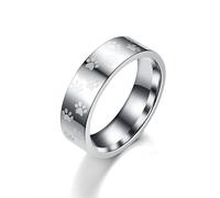 Cute Pet Footprint Dog Cat Paw Prints Rainbow Ring for Women Men Beautiful Wedding Engagement Couple Gift Party Anime Creative Dome Style Classic, Metal, No Gemstone