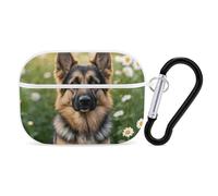 Cute Pet German Shepherd Dog AirPod Pro Case, Anti Scratch Hard PC Cover with Keychain, AirPod Pro 2nd/1st Case Accessories for Women Men, White-Style