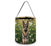Cute Pet German Shepherd Dog Candy Bucket, Reusable Halloween Trick Or Treat Bags with Handle, Portable Candy Bag for Christmas, Party & Holiday Gift