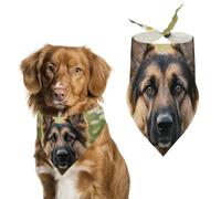 Cute Pet German Shepherd Dog Dog Bandanas for Feeding Grooming, Triangle Pet Bibs for Cats & Dogs Washable Fashion Pets Scarf for Party Travel 27.6 X 11.8 Inch