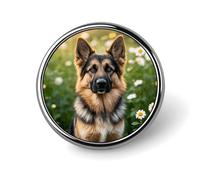 Cute Pet German Shepherd Dog Round Badge for Men Women, Durable & Stylish Lapel Pins, Lightweight Metal Badges for Shirts, Jackets, Hats