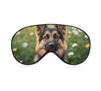 Cute Pet German Shepherd Dog Sleep Mask for Women Men, Soft Eye Mask with Adjustable Strap for Sleeping, Light Blocking Travel Blindfold for Nap Comfortable Eye Cover for Home Office