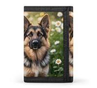 Cute Pet German Shepherd Dog Wallet, Unisex Tri-Fold Wallet with Card Slots & Keychain, Lightweight & Minimalist Wallets for Travel, Daily Use, Gifts