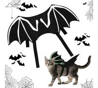 Cute Pet Halloween Bat Costume with Luminous, Cats Small Dogs Evil Bat Wings Clothes Outfit, Vivid Pets Costume Apparel Cosplay Clothes for Cats Dogs Kitten Puppy Halloween Magic Cosplay Party, M