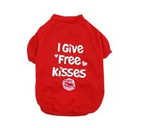 Cute Pet Print T Skirt Dog Comfortable Breathable T Shirt Dog Christmas Clothes for Medium Dogs Girl (Red, L)