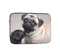 Cute Pet Pug Laptop Bag 12 inch Business Briefcase Gifts for Men Women Water Resistant Laptop Sleeve Carry On Laptop Case Shockproof Protective Computer Bag Notebook Case