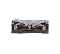 Cute Pet Pug Printed bow headband, a fashionable turban headband with elasticity, suitable for newborns and infants