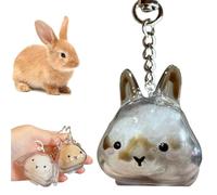 Cute Pet Rabbit Memorial Bottle for Pet Hair, Hair Storage Keychain for Rabbit, Hair Holder Keepsake Accessory Gift, Rabbit Hair Keychain Keepsake Capsule Memorial Pendant, Pet Hair Storage Bottle