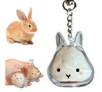 Cute Pet Rabbit Memorial Bottle for Pet Hair, Hair Storage Keychain for Rabbit, Hair Holder Keepsake Accessory Gift, Rabbit Hair Keychain Keepsake Capsule Memorial Pendant, Pet Hair Storage Bottle