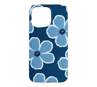 Cute Petals Flower Pattern Blue Floral Case for iPhone 15 Pro Max
