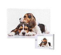 Cute Pets Beagle Puppies Dogs,1000 Pieces Wooden Jigsaw Family Game Jigsaw Puzzles for Adults Teens Home Decor