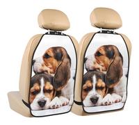 Cute Pets Beagle Puppies Dogs,2 Pack Car Seat Kick Mats Back Seat Protector Durable Back Seat Organiser