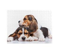 Cute Pets Beagle Puppies Dogs,500 Pieces Puzzles for Adults-Wooden Jigsaw Puzzle for Adults Elderly