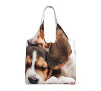 Cute Pets Beagle Puppies Dogs,Reusable Tote Bags Grocery Bags Large Capacity Canvas Shopping Shoulder bag