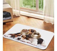 Cute Pets Beagle Puppies Dogs,Waterproof Pet Feeding Mat,PU Leather Placemats for Cat Dog Water Bowl,Food Mats,40x60cm
