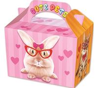 CUTE PETS PARTY BOXES - PACK OF 10 - Children/Kids Party Boxes Carry Food Meal Fun Picnic Birthday Wedding Favour / Baby Shower Party Box Loot Bag